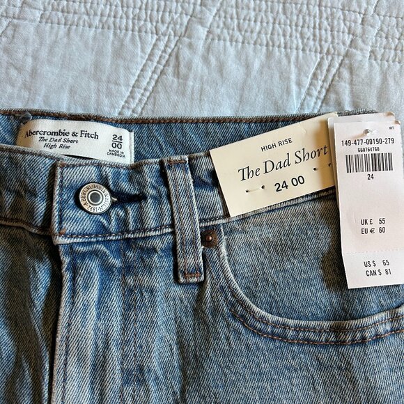 Abercrombie High Rise Dad Short - NWT, Size 24 - Picture 2 of 4